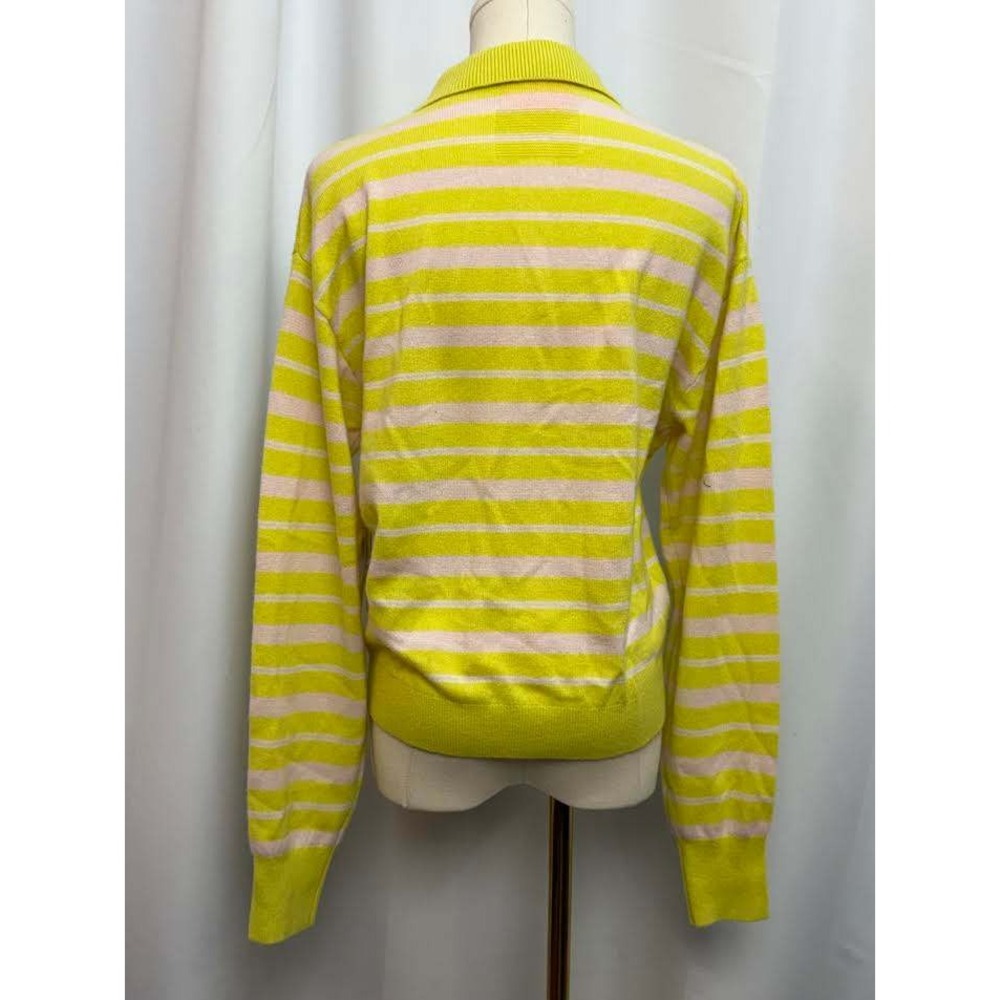 Guest in Residence Women Collegiate Stripe Polo Cashmere Sweater SMALL NWT - Picture 8 of 9